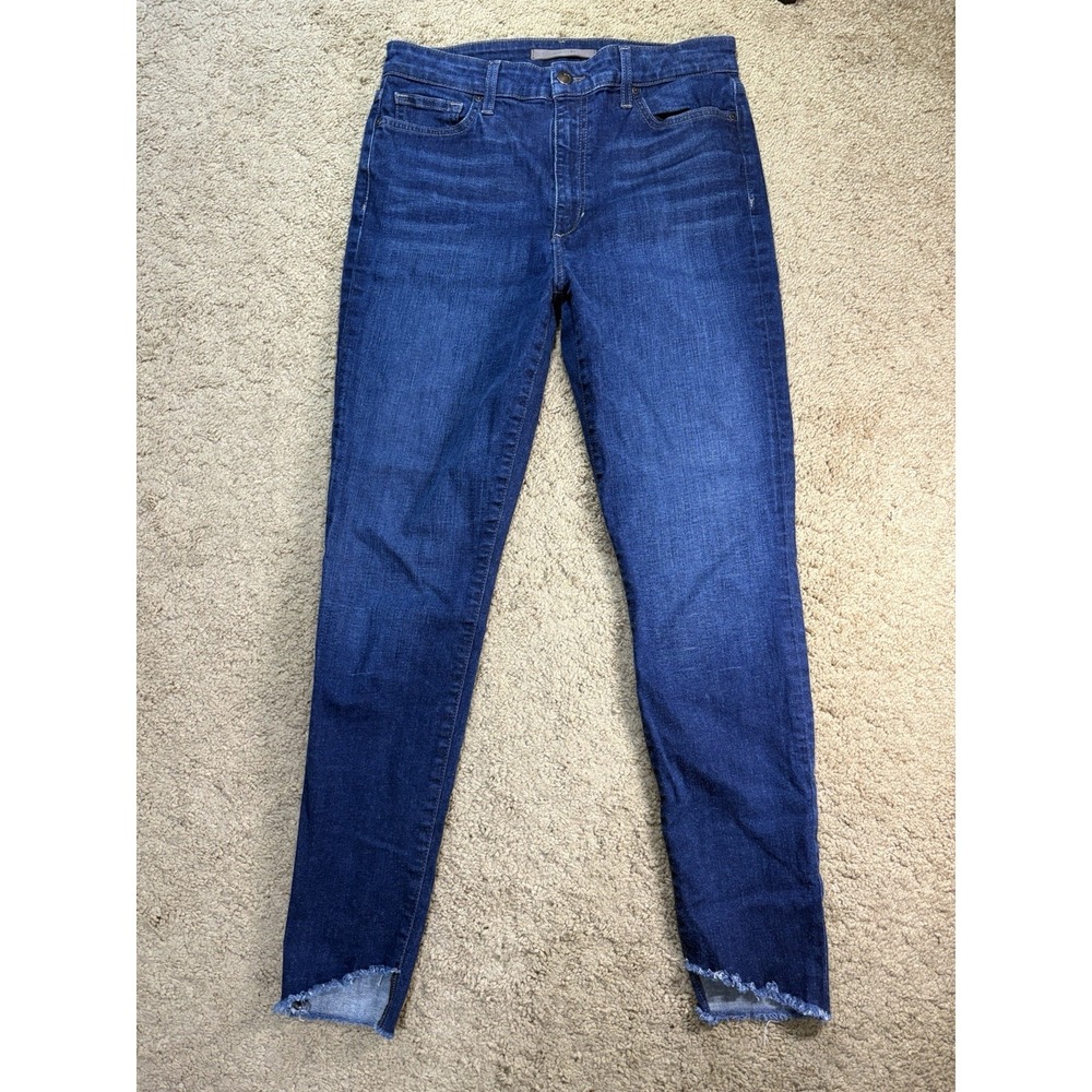 Joe's Jeans Taylor High Rise Skinny Ankle Jean Women 29 Dark Blue Raw Hem